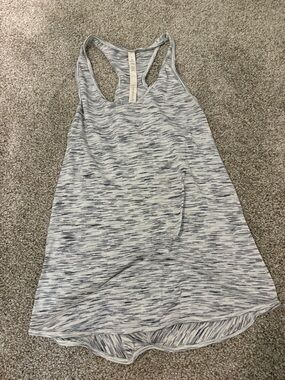 lululemon athletica White and Gray Space-Dye Racerback Tank